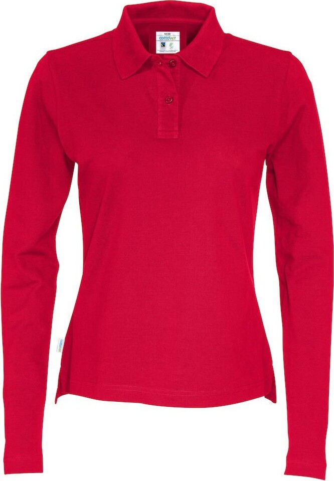 Cottover - Poloshirt für Damen Langärmlig UB707 (XXL) (Rot) UTUB707