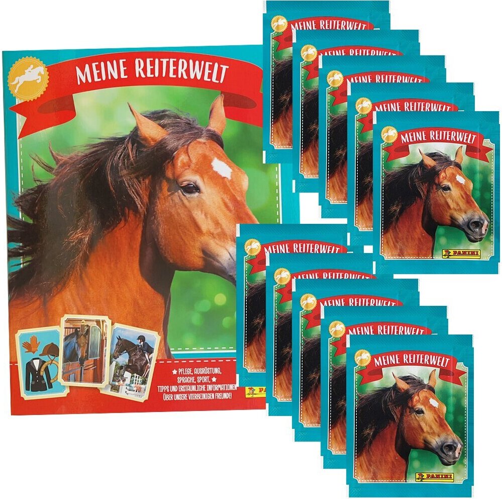 Panini Pferde - Meine Reiterwelt - Sammersticker - 1 Sammelalbum + 10 Tüten