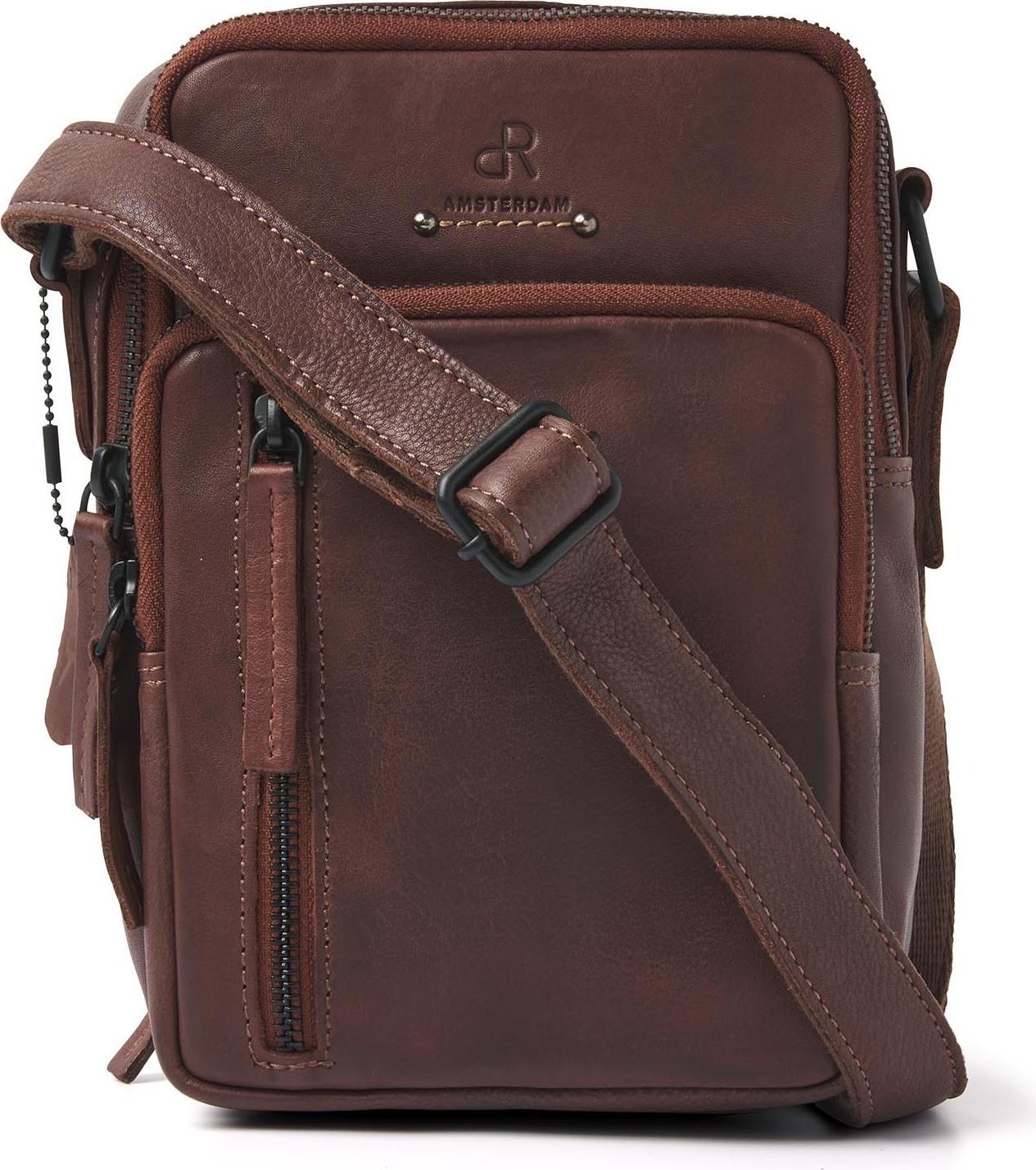 dR Amsterdam Umhängetasche Herren | Umhängetasche Mann | Umhängetasche aus Leder für Herren | Tampa - 933663 Brown