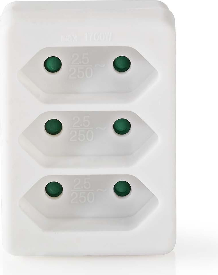 NEDIS Stromverteiler TypF Anschl.:Frankr.TypeC 250V 2.5A 1700W ws PSSPL300C1WT ADL-PSSPL300C1WT