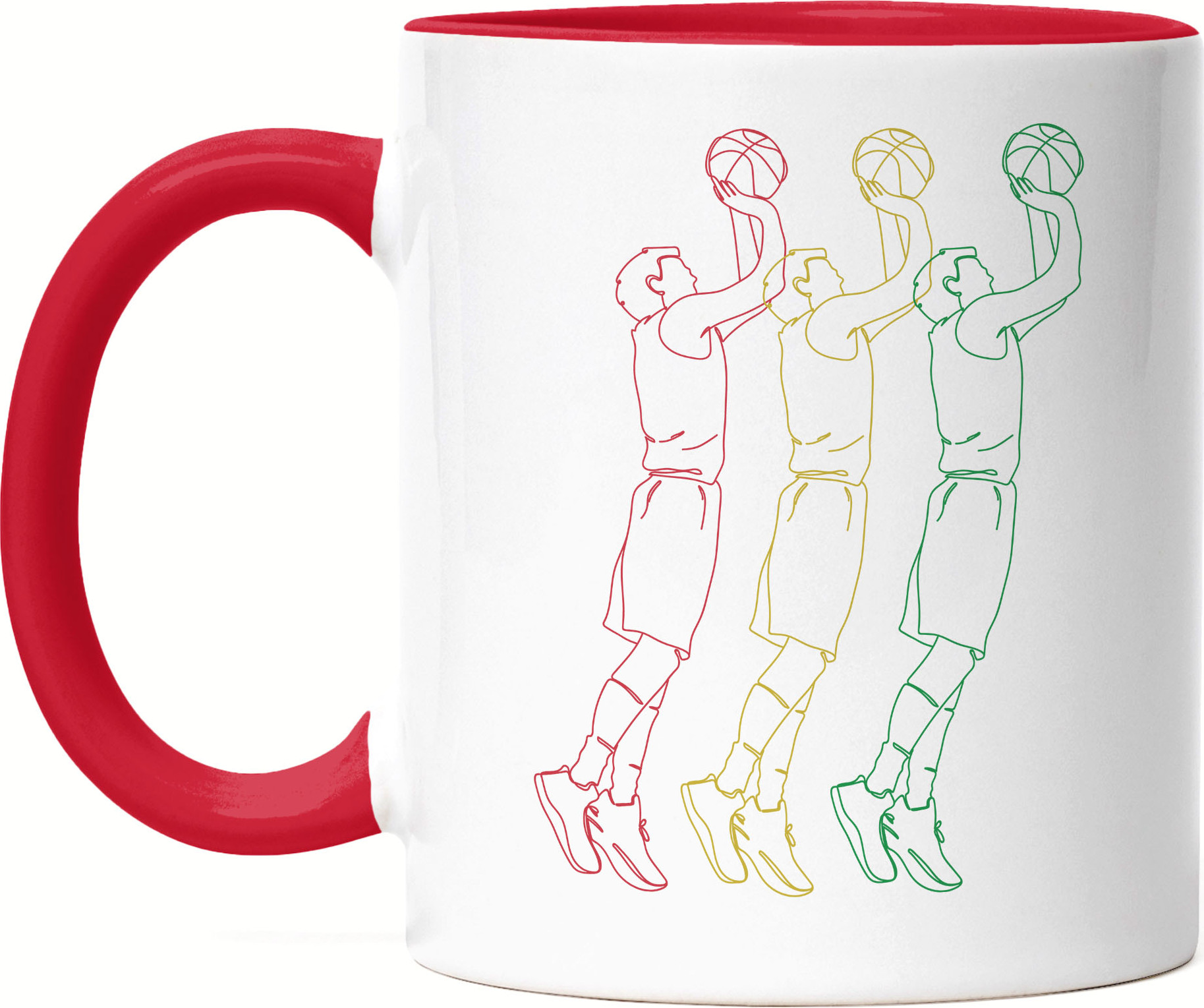 Hey!Print Basketball Tasse Rot Leben Mannschaft Spieler Teamsport Gewinner Ballsport Jersey Team Mannschaftssport HP-1793-T-Rot