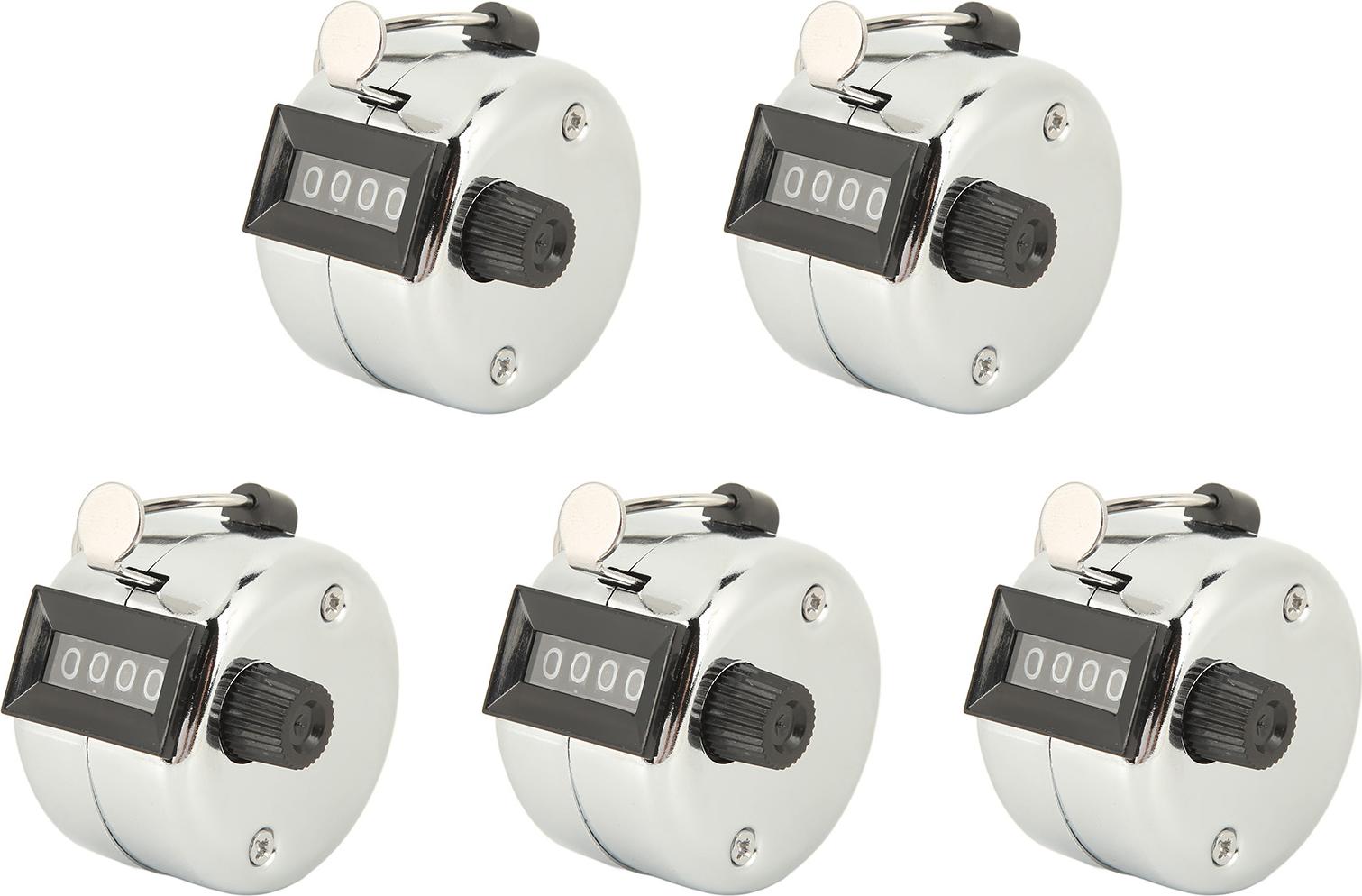 Gistuch 5 Stück Clicker-Zähler, 4-stelliges Metallgehäuse, präzise Handzähler, Clicker für Schulsportveranstaltungen