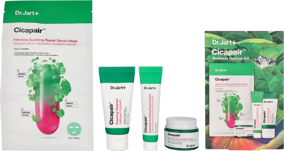 Reiniger 30ml/Repair Serum Maske 25g/Repair Creme 15ml/Kur 15ml Dr. Jart+ Cicapair Rötungen Rescue Set