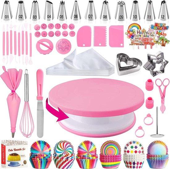 OEM Kuchenverzierungssatz, Bäckereigerecht, Kuchenverziereinrichtung, Kuchenverziereinrichtung, Kuchenverziereinrichtung, Kuchenverzierung, Drehbrett-Stand, mit Sprühdüsen, Kuchenschaber, Sprüchtaschen (211Stücke) 2026