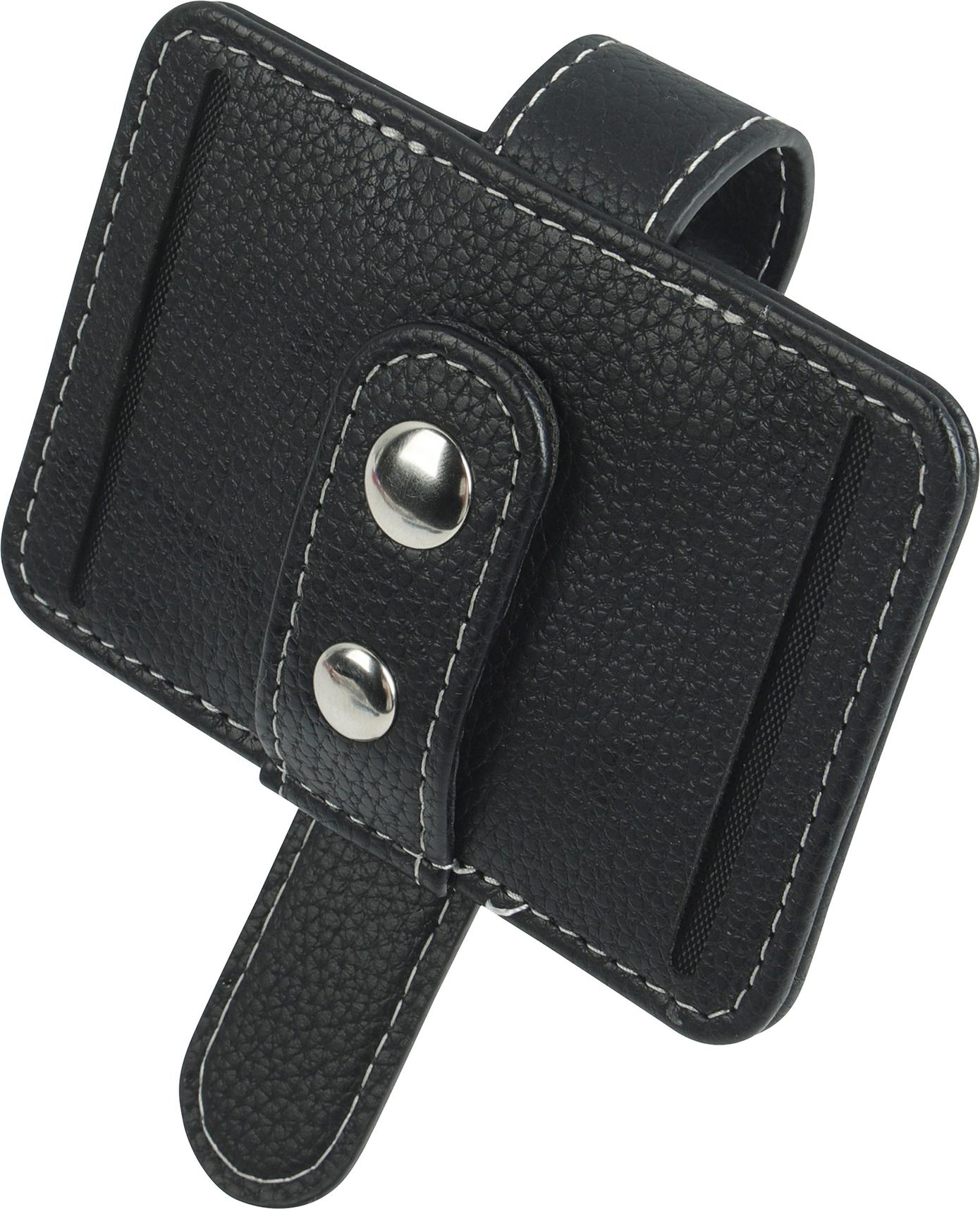 INF Kunstleder Auto Sonnenblenden-Sonnenbrillenhalter-Clip Schwarz 383053