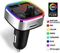 CONNECT IT CarRGB Bezdrôtový FM vysielač, 2xUSB+MicroSD, STRIEBORNÝ