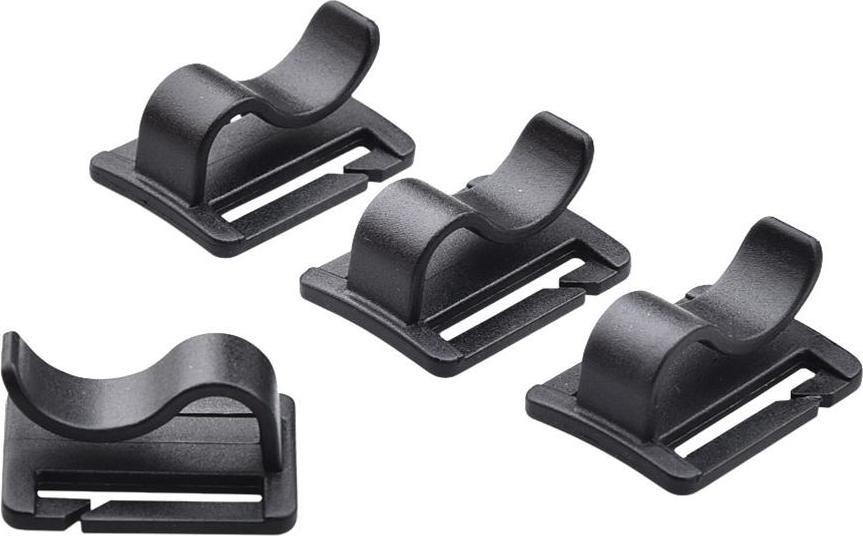 Gistuch 4 Stück Trinksystem-Clips, Outdoor & Wanderzubehör, Schlauchhalter für Rucksack, Fahrrad & Sport, Schwarz, Einheitsgröße