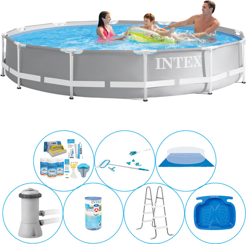 Intex Prism Frame Round 366x76 cm - 8-dielny - balenie bazénov All-in-1