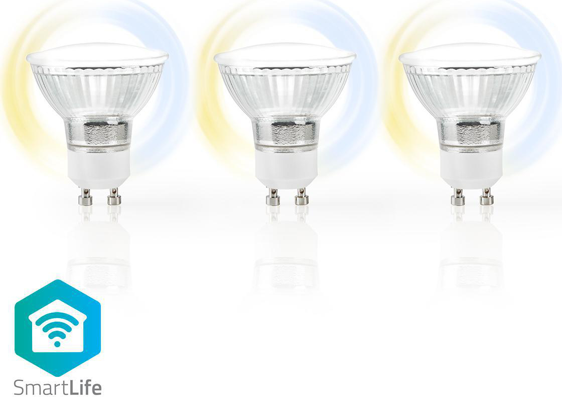 Nedis WIFILW30CRGU10 Wi-fi Smart Led-lamp Warm Tot Koel Wit Gu10 3-pack