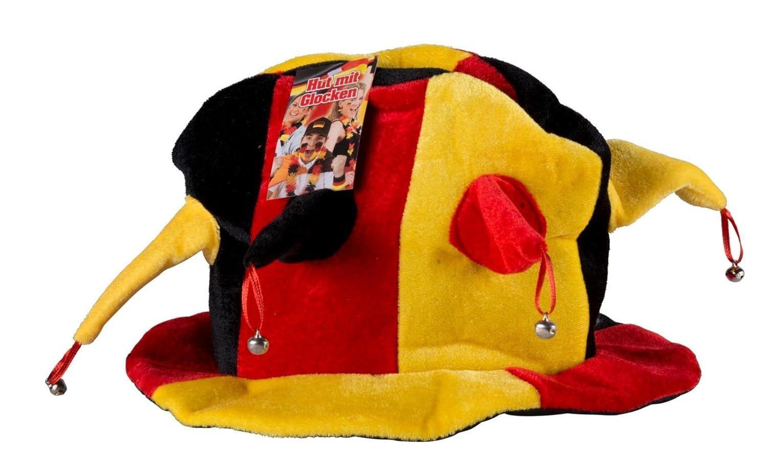 JUNG Fahne Filzhut mi Glocke Deutschland Fußball EM 2024 Fan Europameisterschaft (Fahne, Flagge, Fan Artikel, Mützen, Auto, Europameisterschaft)
