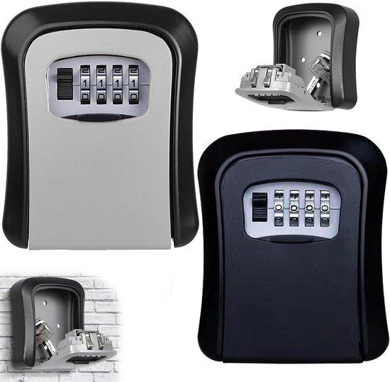 OEM 2er Set witterungsbeständiger Hängeschlüsselkast für Schlüssel, Karten, an der Wand befestigbarer Schlüsselkast für Hausschlüssel, robuste, sichere Schlüsselbox für Innen- und Außenbereich (grau/schwarz) 2026