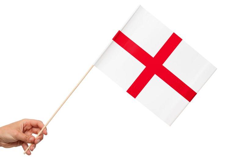 Globos 10 Papier Fahnen England Georgskreuz 20 x 30 cm Handfahnen St. George 4318