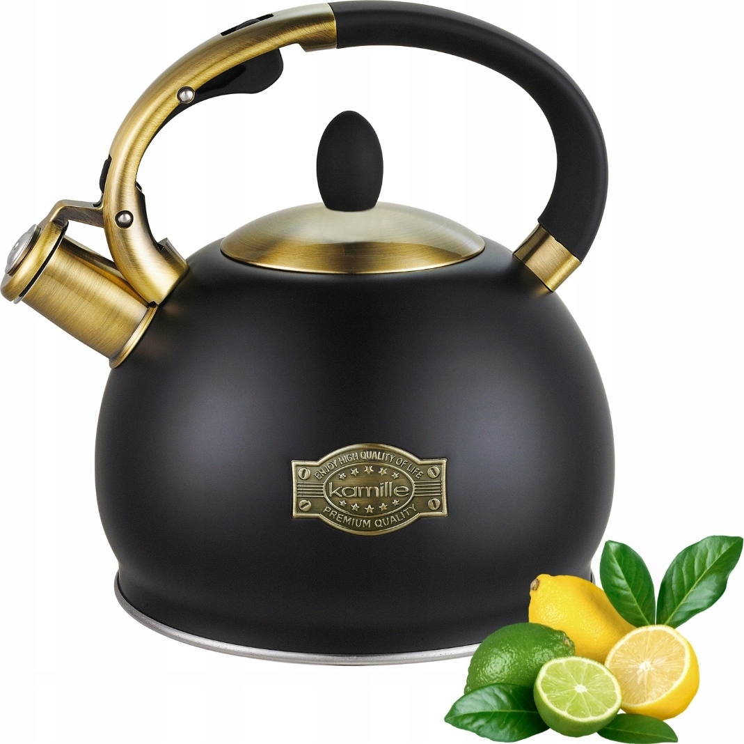 Wasserkocher mit Edelstahlpfeife 2,7 L INDUKTION KAMILLE KM-0852
