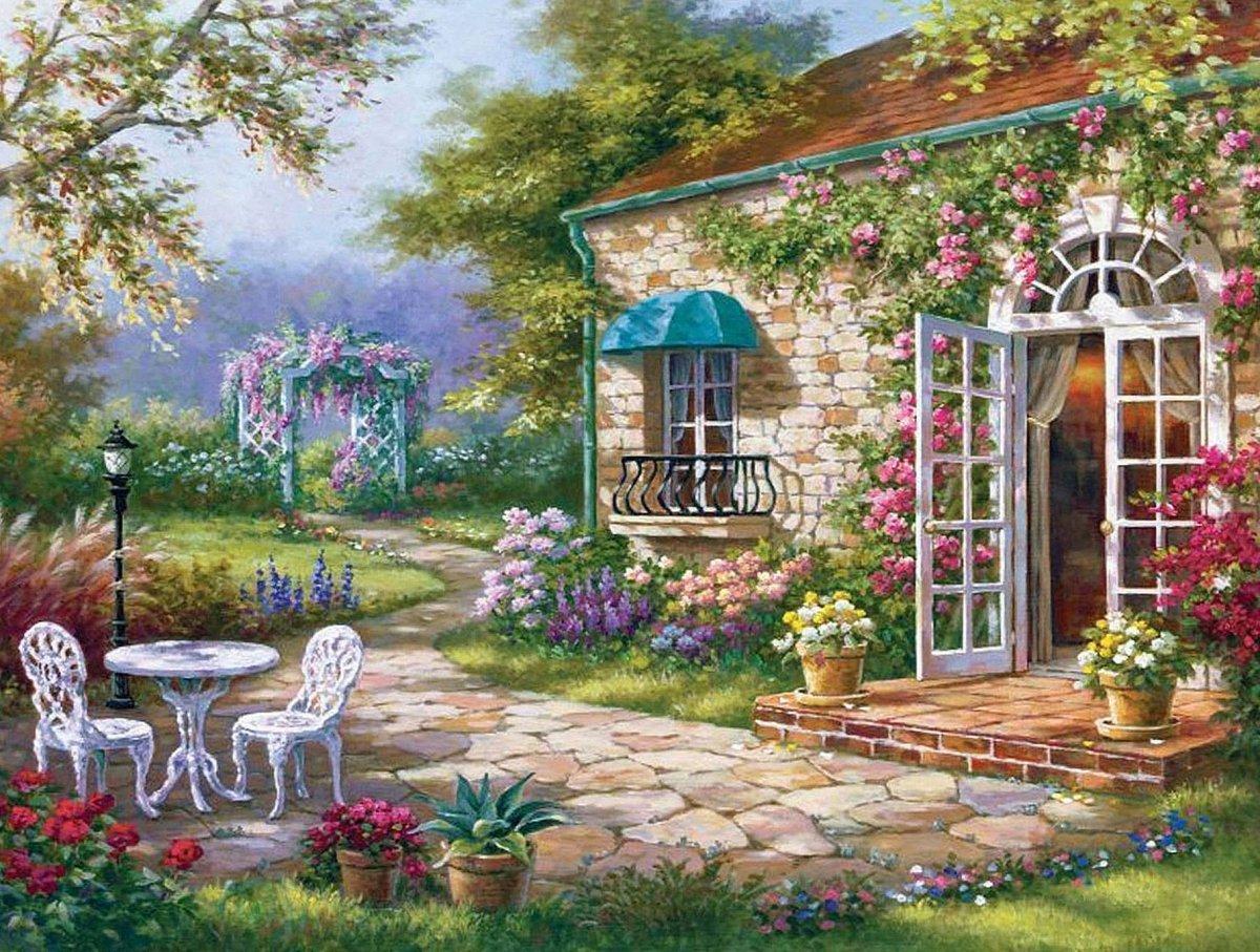 Moments PR Diamantstickerei Blumenveranda 45x58 cm