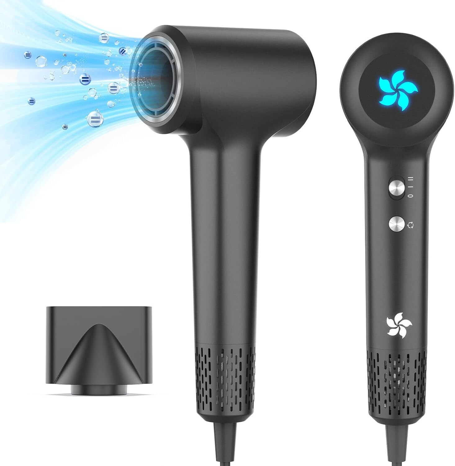 HZD Ionen-Haartrockner, 400 Millionen Plasma-Haartrockner, 110.000 U / min, bürstenloser Motor, schnell trocknender Haartrockner, 57 dB geräuscharmer