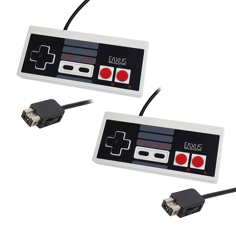 Eaxus® 2er Set Controller für Nintendo Entertainment System: NES Classic Mini Retro Konsole. Kabelgebundenes Gamepad / Joypad kompatibel mit allen Spielen. 1,80 Meter Kabellänge 153563566
