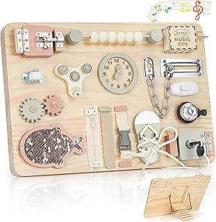 Akhan Joyreal Groß Montessori Busy Board - Motorikbrett Activity Board Motorikboard Montessori Spielzeug Brett Holzspielzeug Motorikspielzeug Sensorik Board 174875313