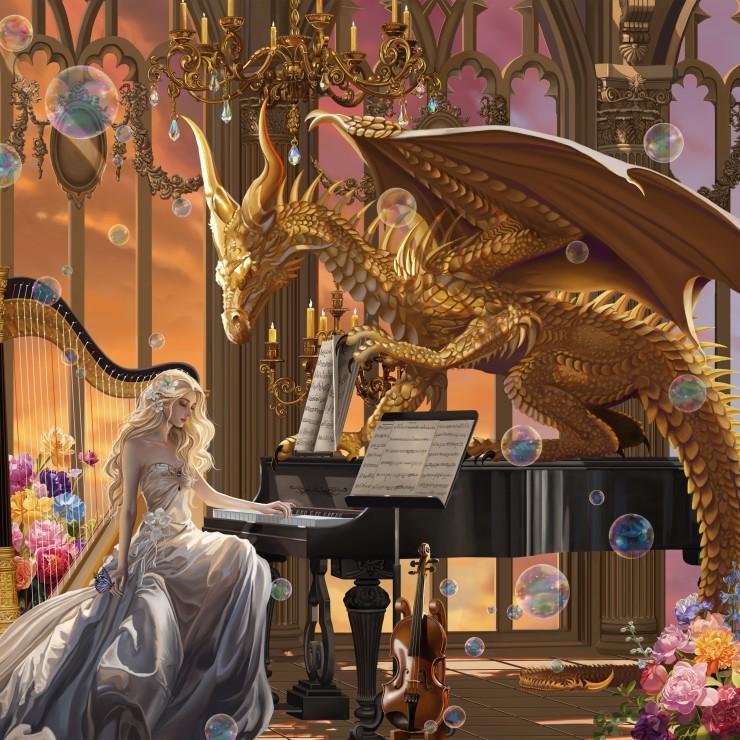 Grafika Puzzle The Dragon Virtuoso - 1000 Teile Drachenfantasie 33709