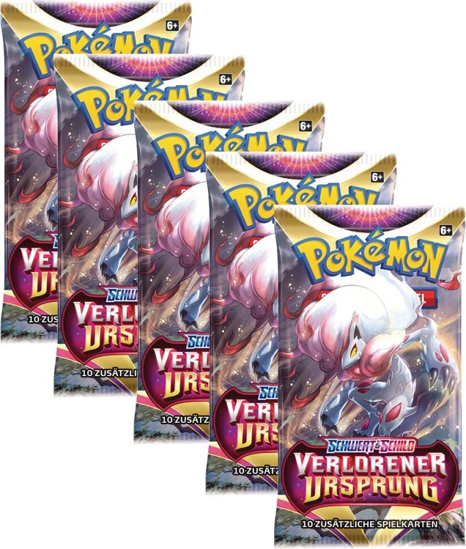 Nintendo Pokemon - SWSH11 Verlorener Ursprung - 5 Booster - Deutsch 2943