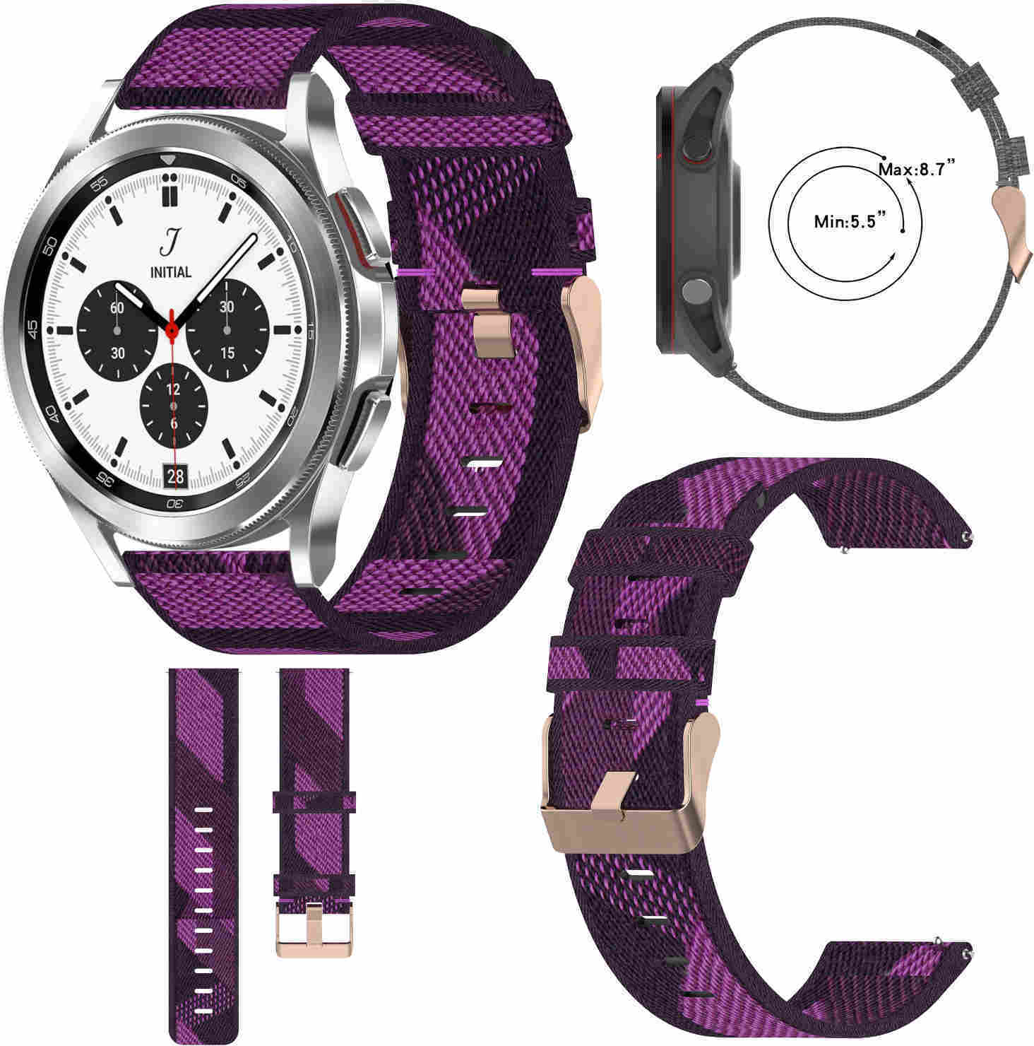 Pre Samsung Galaxy Watch FE 6 5 4 Normal Pro Classic Nylon Arm Band