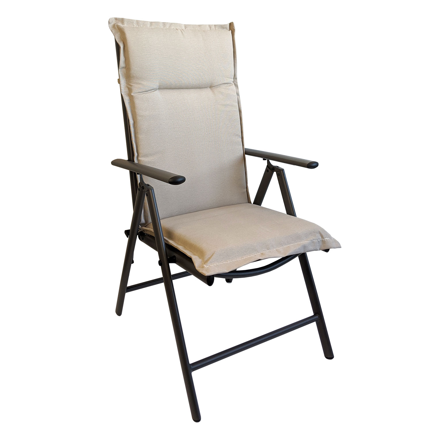 Karo Beige 2 x Polsterauflage für Hochlehner Stuhlauflage Sitzauflage Auflage 
