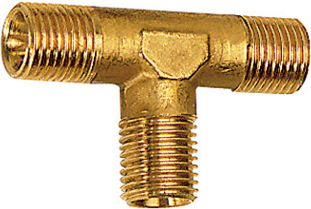 Riegler T-Stück, außen/außen/außen, R 3/4, SW 25, Messing blank 254.06