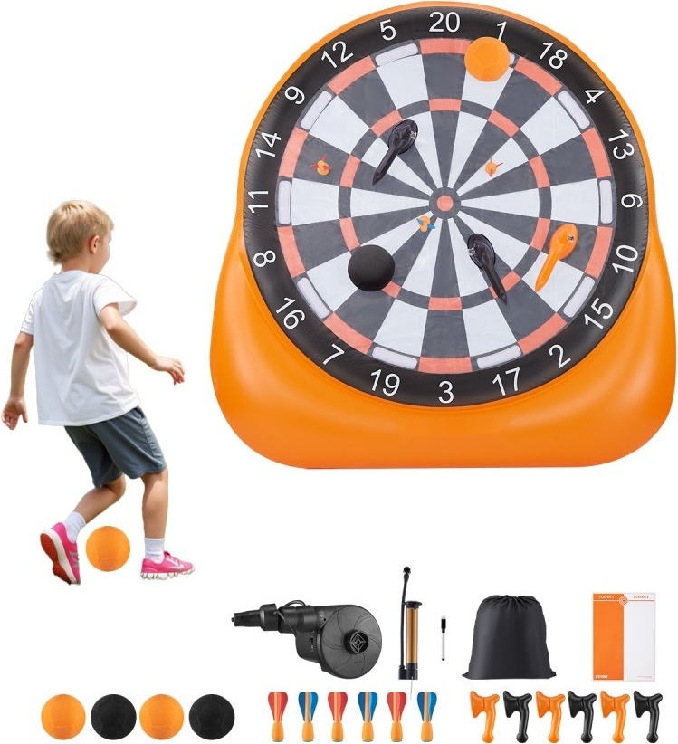 StarTech Aufblasbares Dartboard für Fußball - 200x140x200cm - mit 4 Kickbällen und 6 Darts - Riesiges Outdoor Spielzeug BQJXZQFB2MCSC34BU001V2