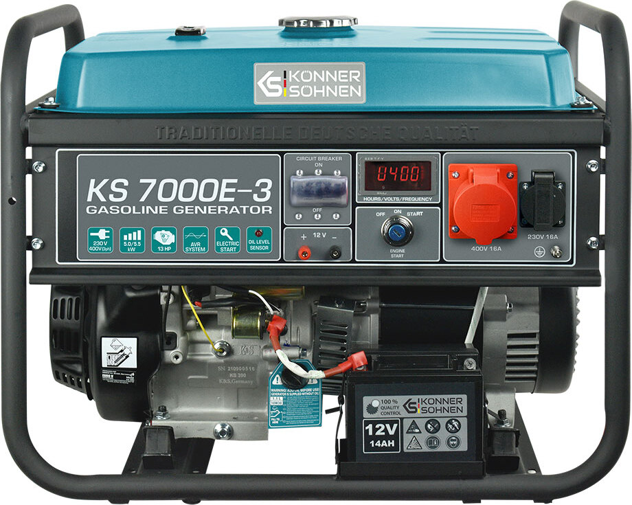 KS7000E-3 elektrocentrála benzínová núdzová elektrocentrála 5500Watt s E-Start