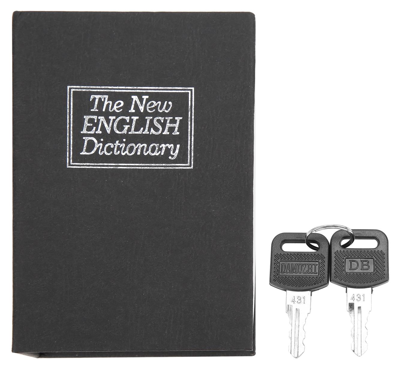 Gistuch Book Safe Schwarz Praktische Sparbox mit Schlüssel zum Aufbewahren von kleinen Wertgegenständen, Geld