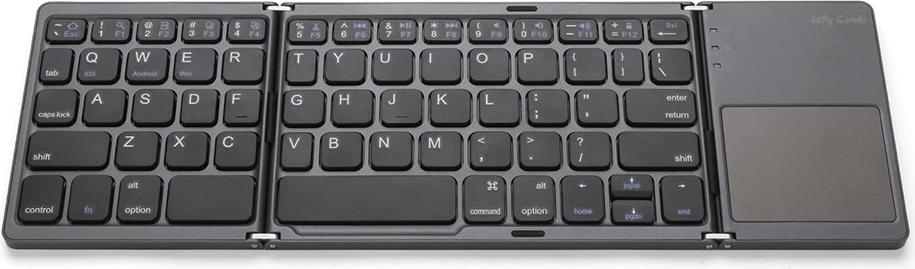 Aibecy Faltbare BT Wireless-Tastatur im Taschenformat Tragbare Mini BT Wireless-Tastatur mit Touchpad für Android, Windows, PC, Tablet