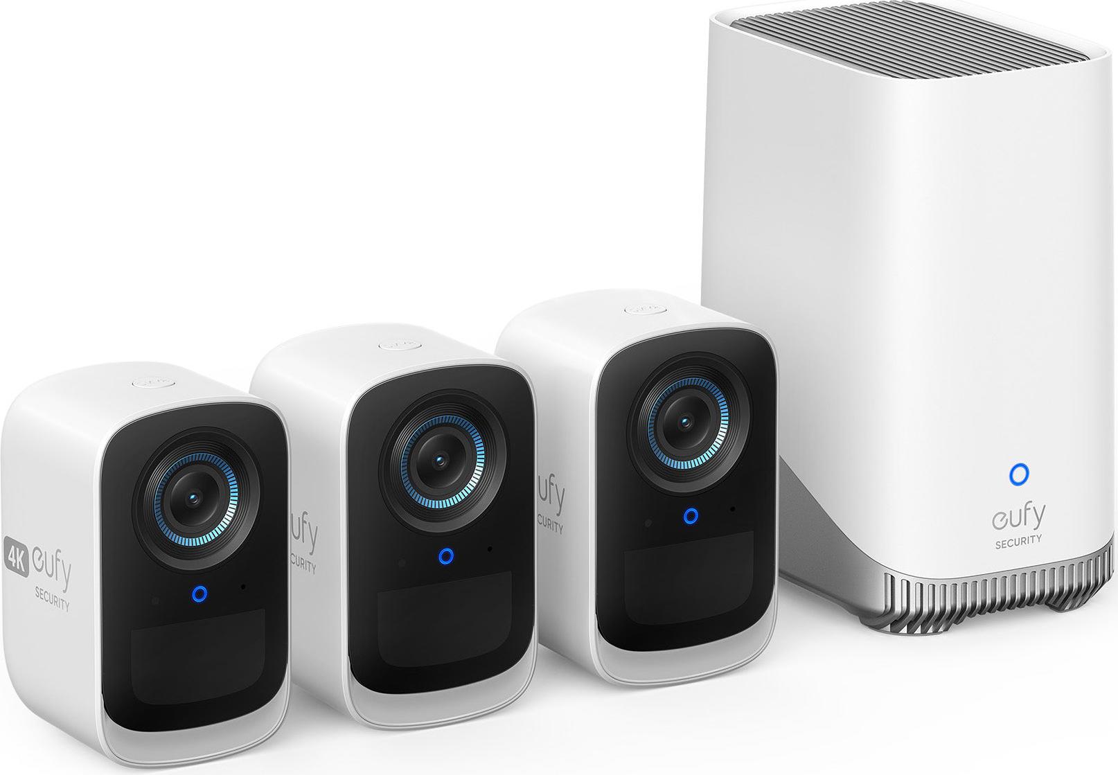 Systém video monitorovania eufyCam 3C S300, 4K Ultra HD, 8,3 MP, BionicMind™, nočné videnie, Homebase 3 + 3 videokamery eufyCam 3C