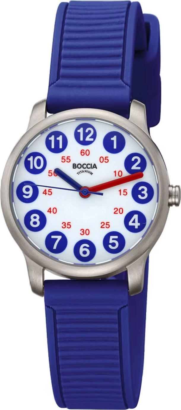 Boccia 3373-05 Kinder-Armbanduhr Titan Blau/Weiß