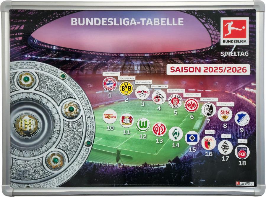 Am Ball Bundesliga Magnettabelle (Saison 2025/26) | Offizielles Lizenzprodukt der DFL