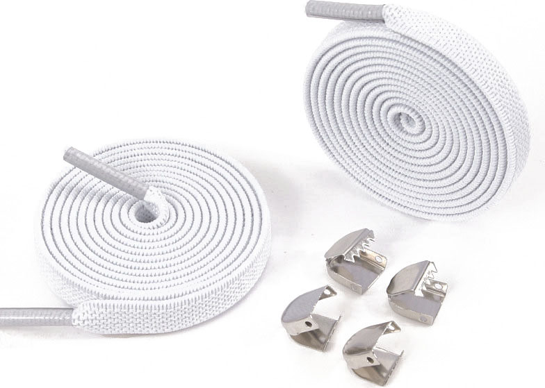 INF Elastische Schnürsenkel mit flacher Schnalle (5 Paar) Weiß 347574