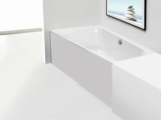 Hoesch Santee Glasverkleidung Nischenvariante für Badewanne (6652) weiß - 47191.550