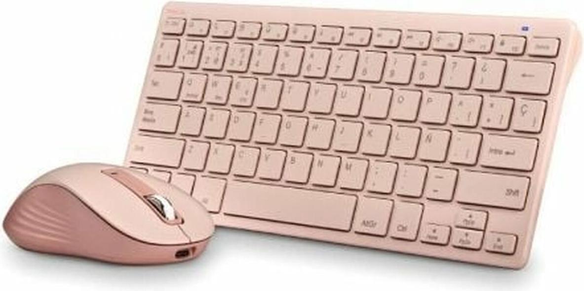 Tastatur mit Maus NGS FANTASYKITPINK Qwerty Spanisch Rosa