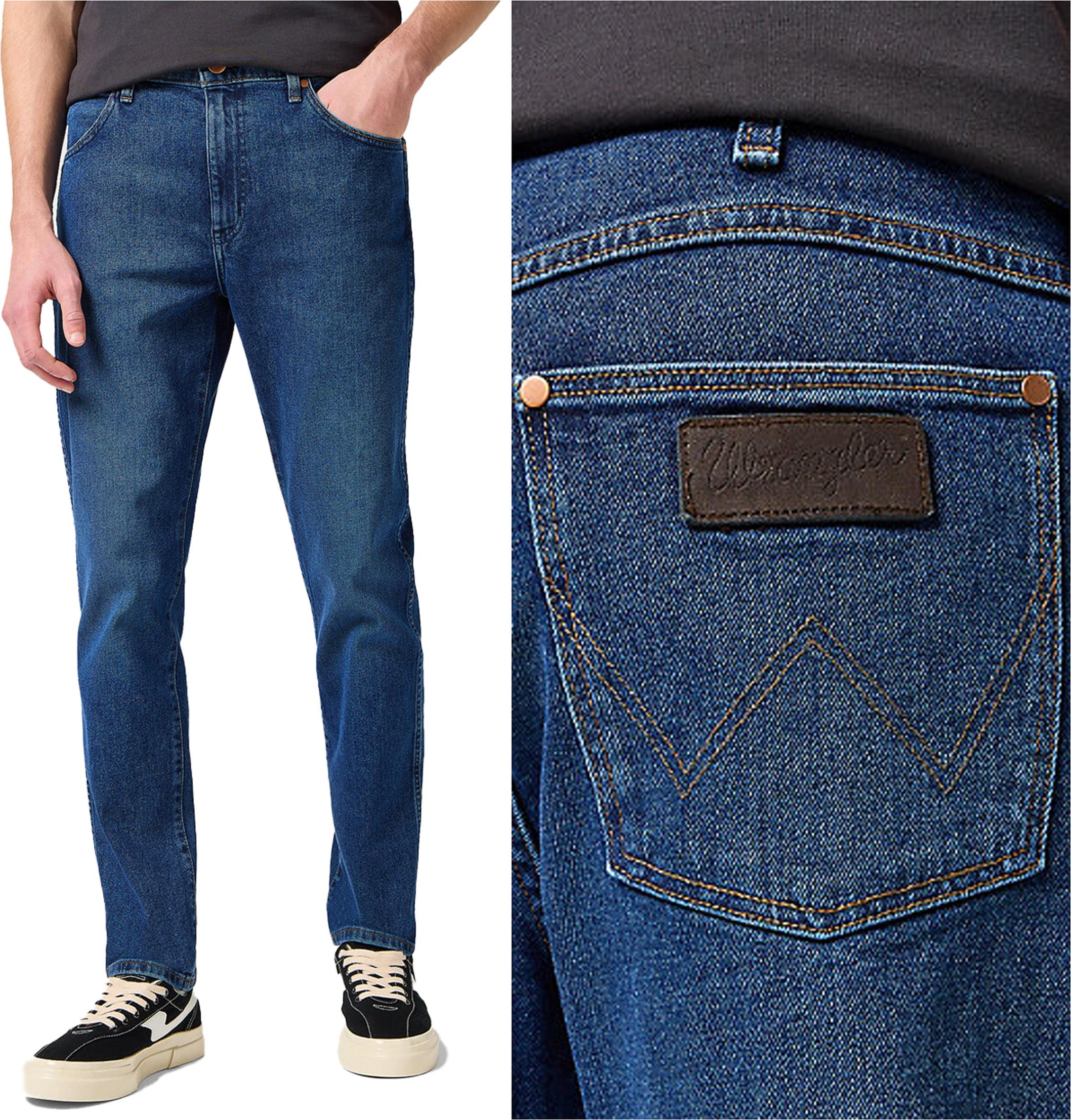 Wrangler LARSTON SLIM TAPERED The Rock TAPERED DARK DENIM W33 L34 W18S8450X