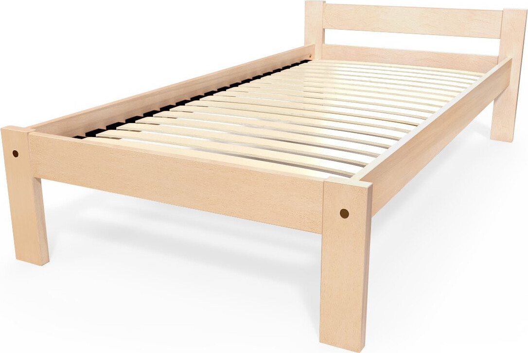 ABC MEUBLES Bett 90x190 Simply aus Buche - Naturlack SIMPLY90