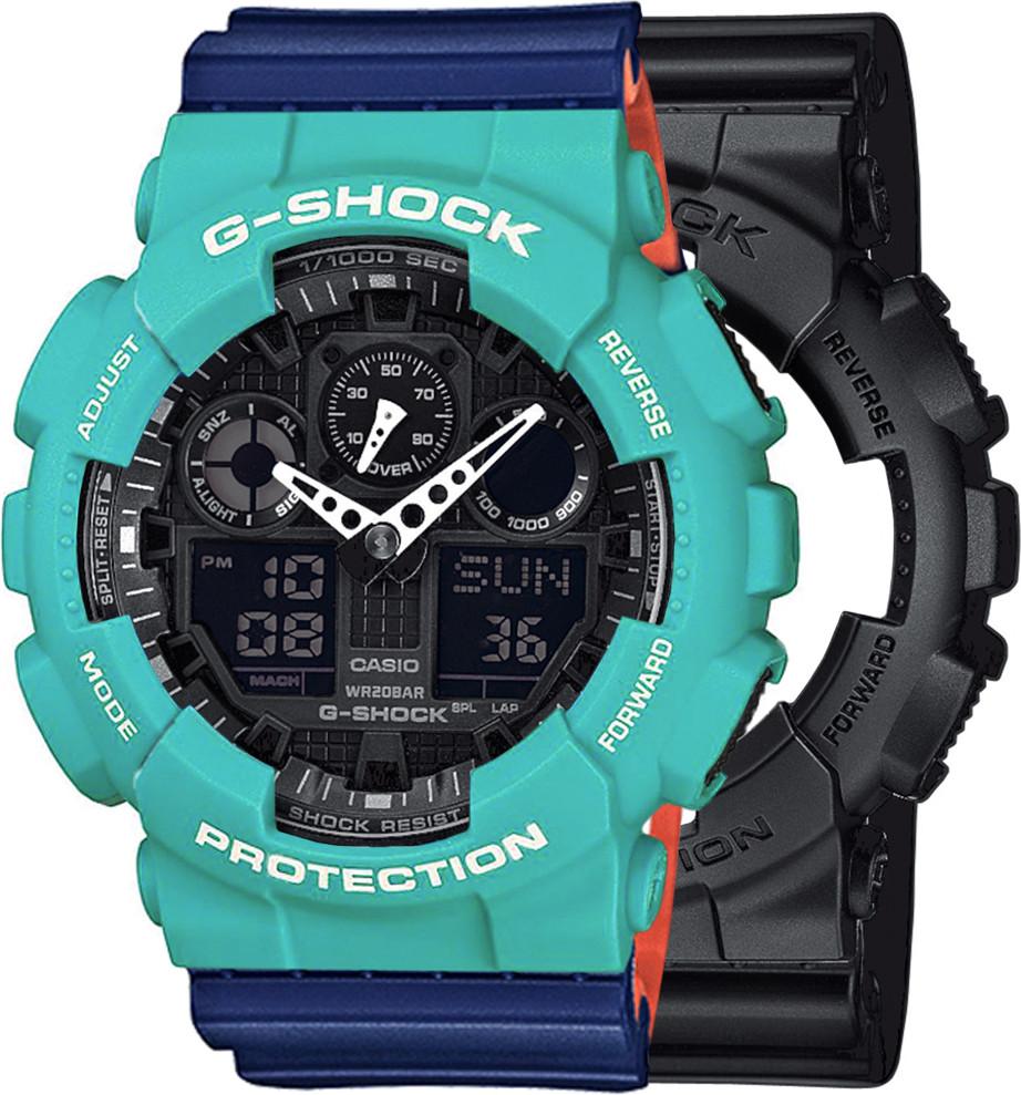 Casio G-Shock SET GA-100-1A1ER hodinky + BEZEL 10410475 + BAND 10527467 20BAR