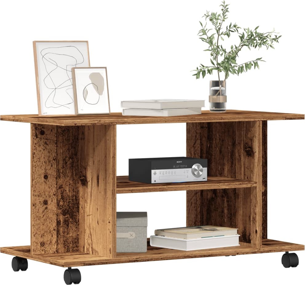 vidaXL TV-Regal mit Rollen Altholz-Optik 80x40x45 cm Holzwerkstoff 855790