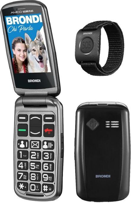 Brondi Amico Sicuro Plus (Čierny) - Seniorský Mobilný Telefón