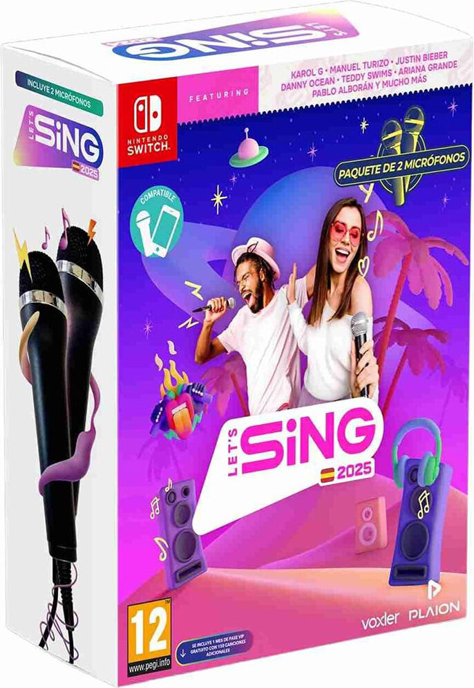 Nintendo hry Switch Lets Sing 2025 S.v. + 2 Micros Rosa PAL Rosa PAL