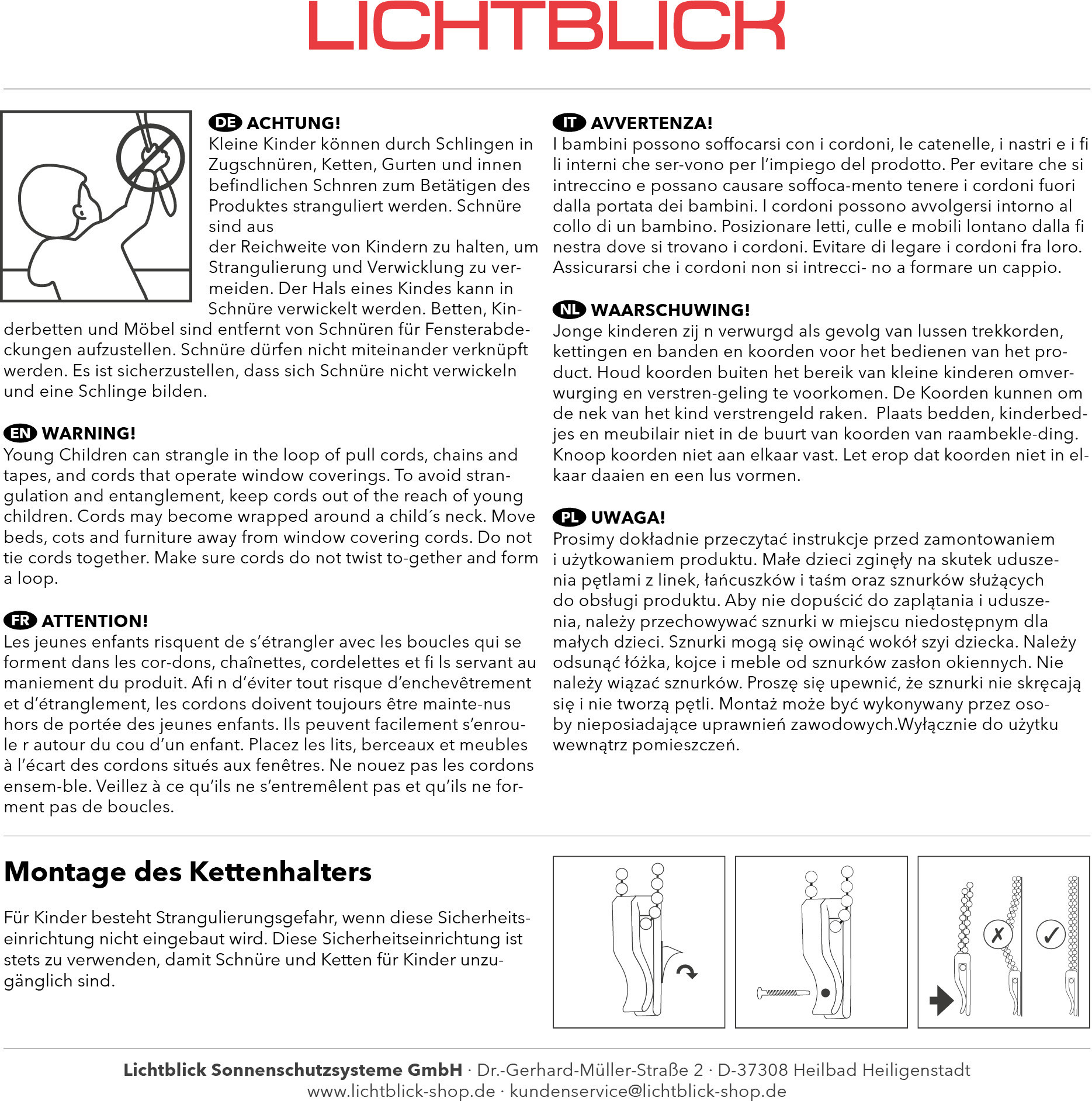 Lichtblick Rollo Klemmfix, ohne Bohren, blickdicht, Mauer - Weiß Rot 70 x 150 cm (B x L) KRT.070.150.333