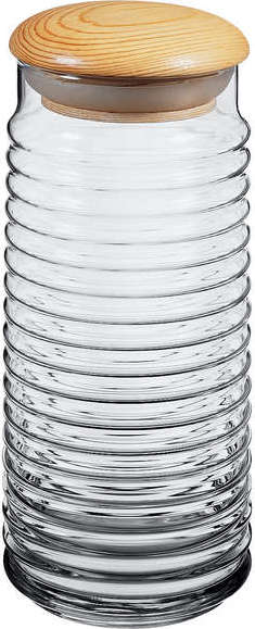 Pasabahce Babylon Glas-Vorratsdose mit Holzdeckel - 1,5 Liter Pasabahce-43183-1er-Aufbewahrungsbox