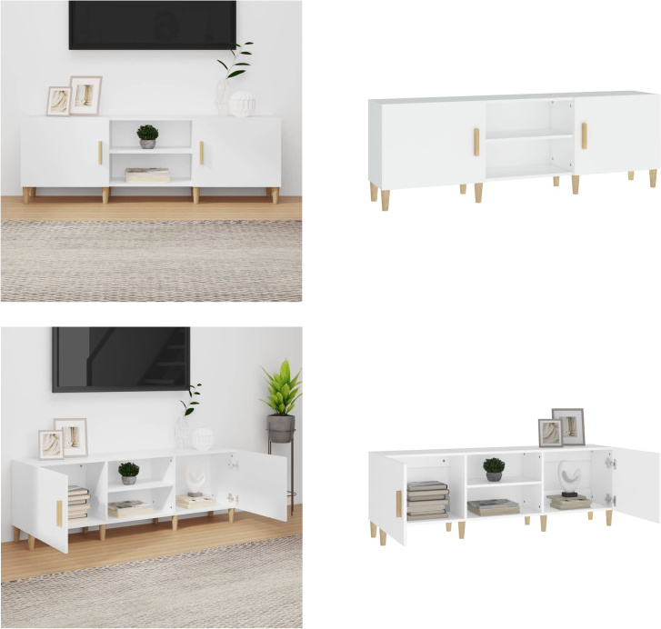 vidaXL TV Schrank Weiß 150x30x50 cm Holzwerkstoff - TV-Schrank - TV-Schränke - TV-Möbel - TV-Ständer HL812618