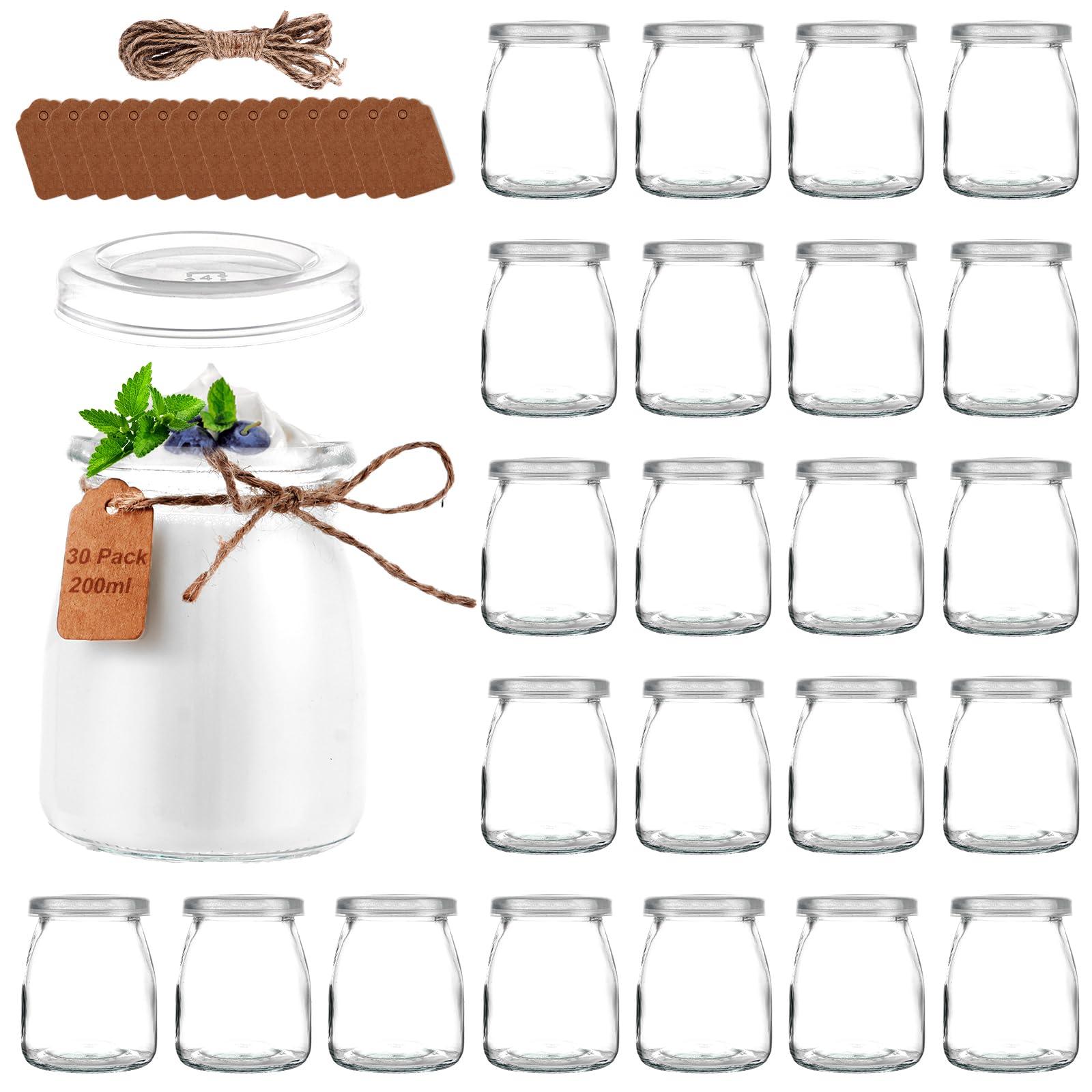 Dripio 30er Set 200 ml Joghurtgläser mit Deckel, Dessertgläser