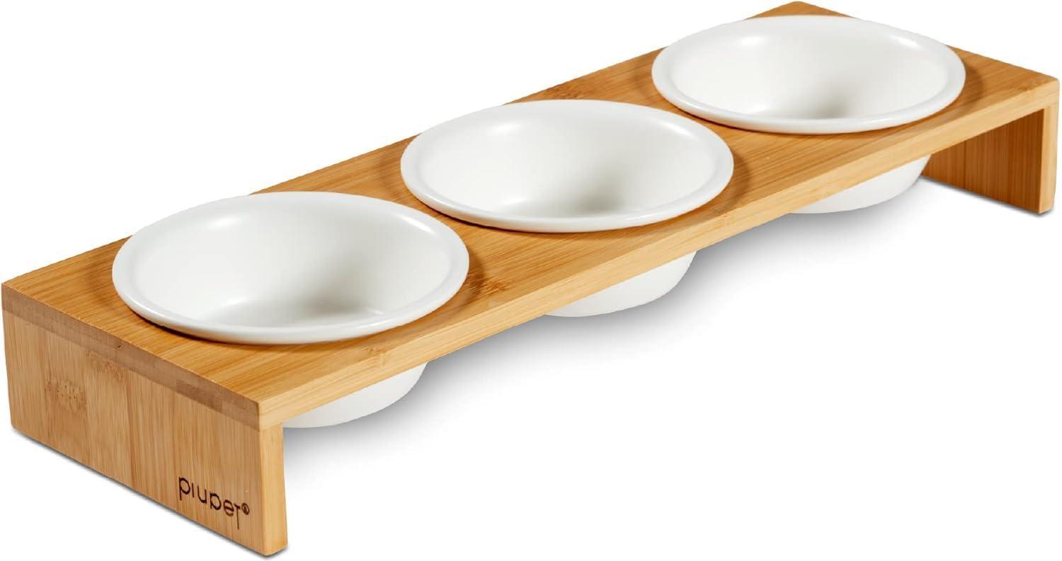 Markenlos Katzen Futterstation | Set von 3 | 250 ml | Versa | Spülmaschinenfest | Erhöhte Futterstationen für Katzen und kleine Hunde