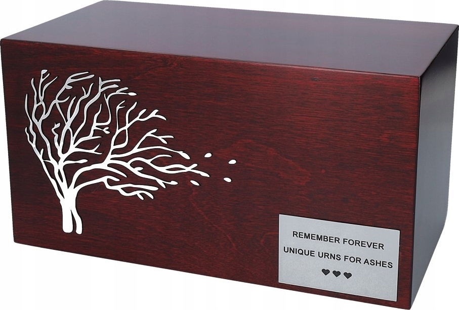Remember Forever Künstlerische Schatulle Für Asche. Begräbnisurne. Gravierter Text „Beerdigung“.