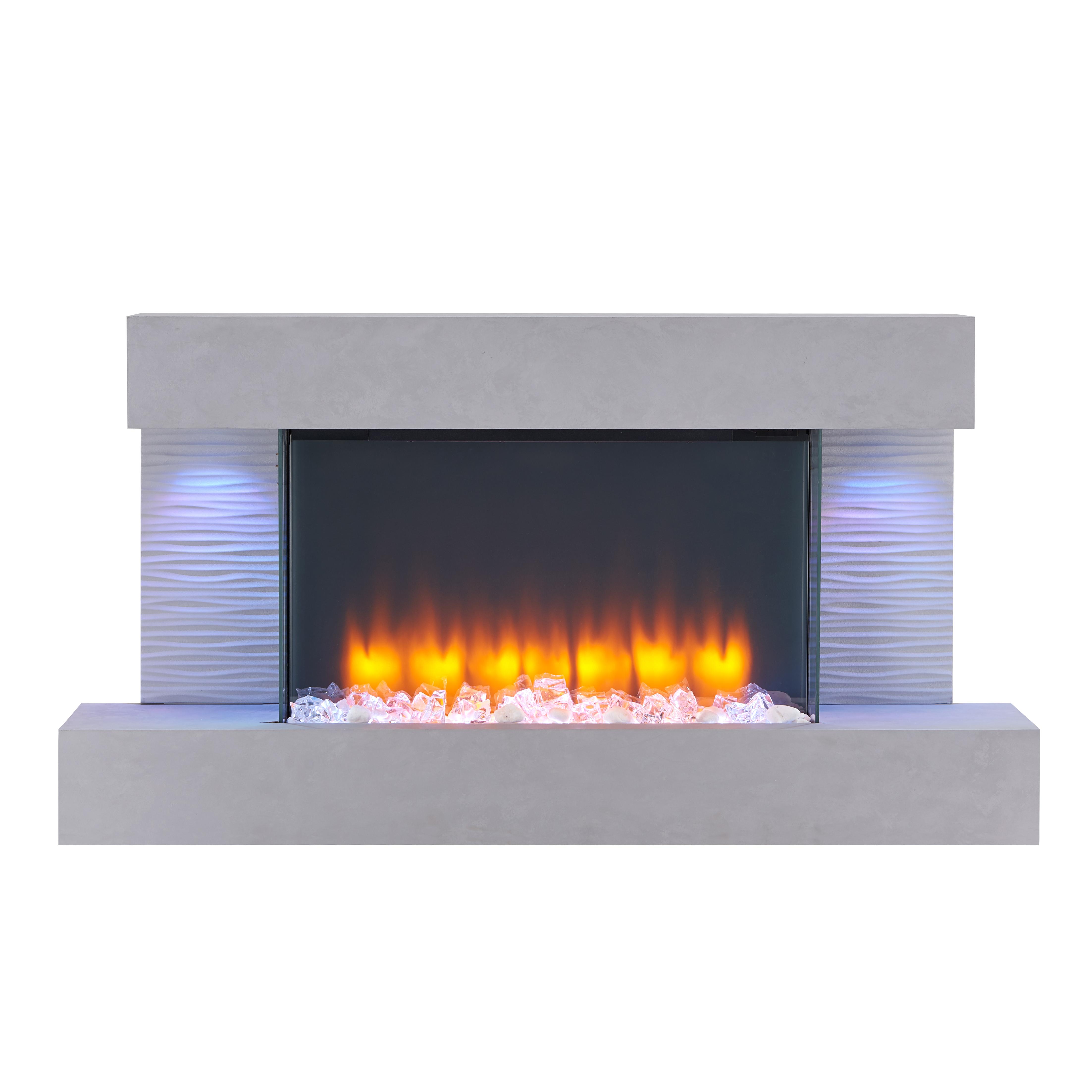 Elektro-Wandkamin BALDERIA Aieda – Heizung bis 2000 W, betonoptik EF279A-MT279D-CG