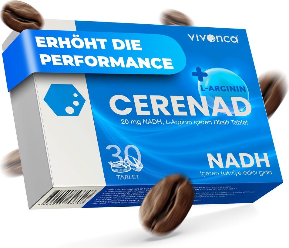 CERENAD L-Arginin + NADH – Potenz, Energie, Leistung – 30 Sublingual-Tabletten